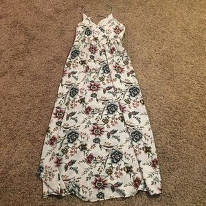 LOFT white floral maxi dress